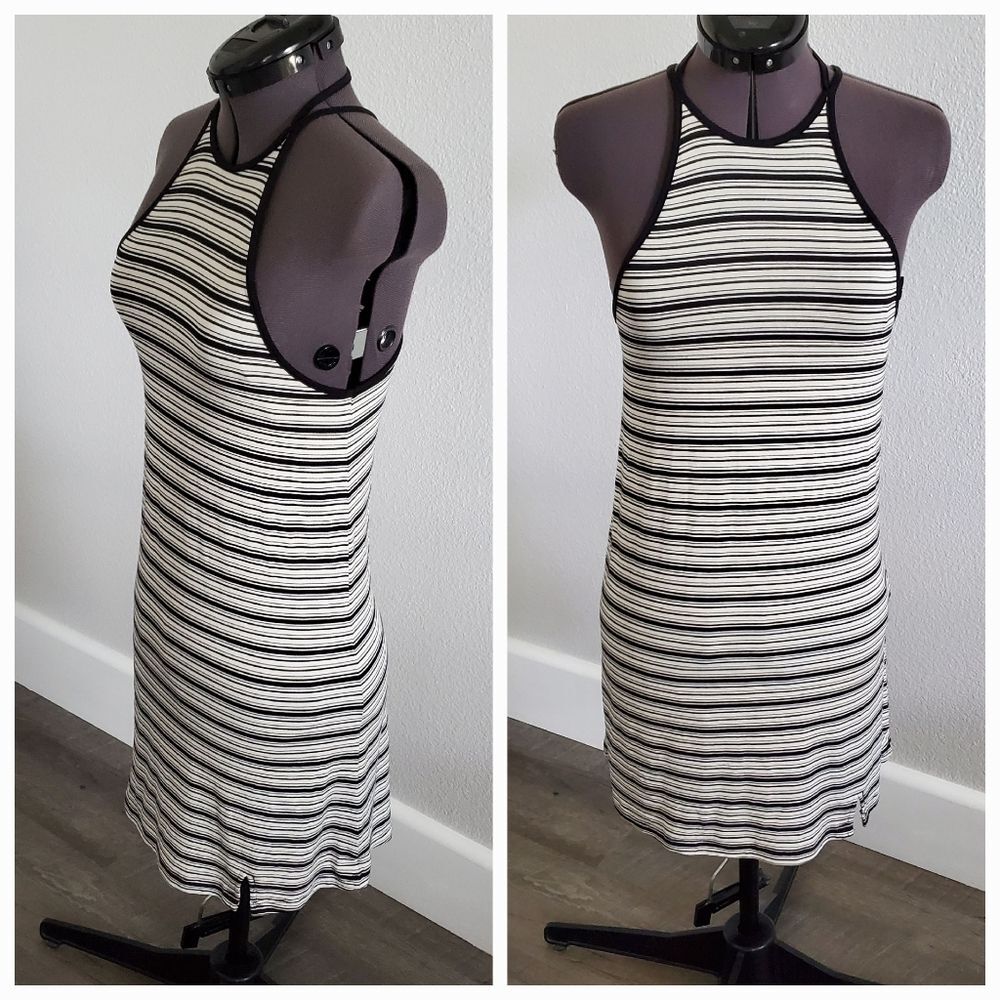 American Eagle Women’s Dress XS Black White Striped Sleeveless Jersey Knit